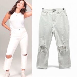 ABERCROMBIE & FITCH Curve Love The Ankle Straight Ultra High Rise Jeans Size 29S